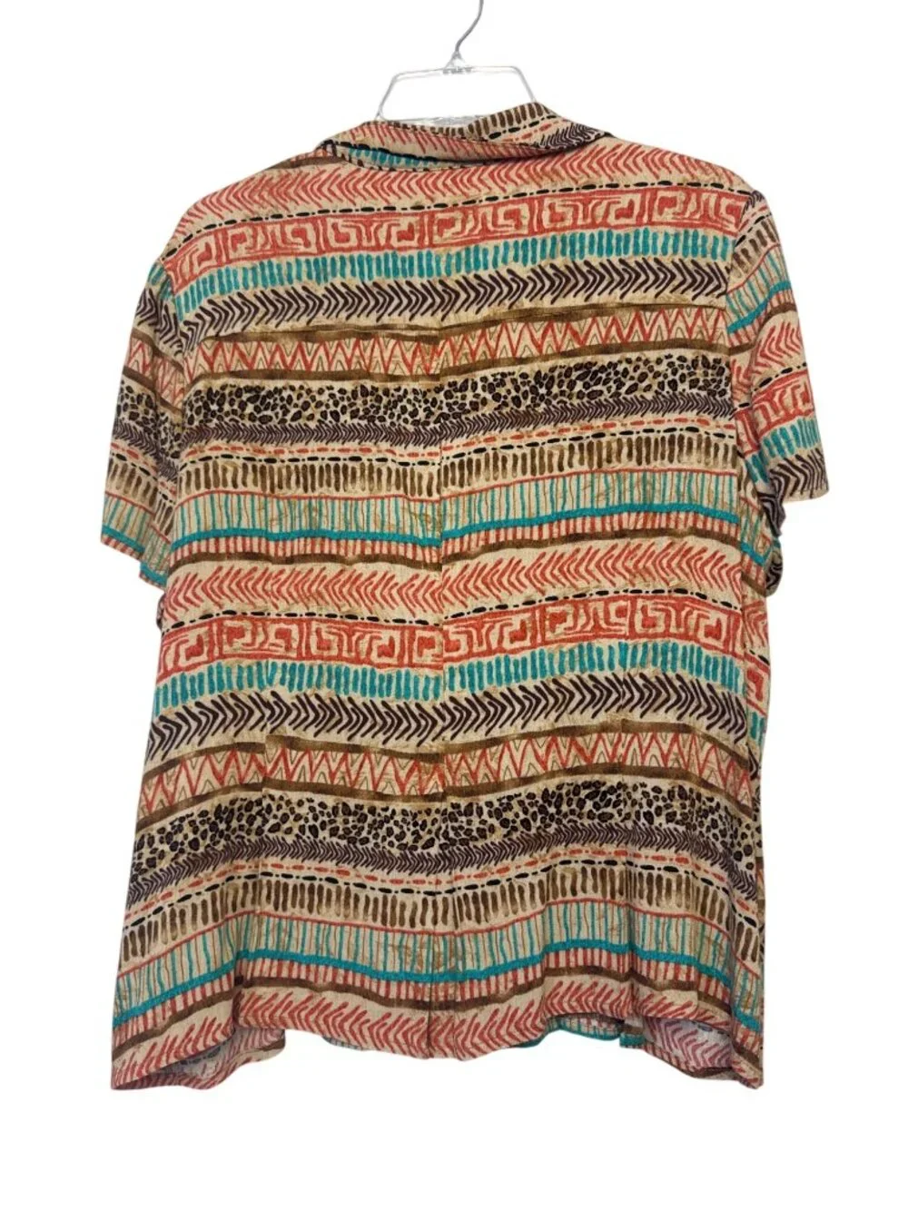 Napa Valley Womens Size 10 Button Front Tribal Print 2 pc Skirt Set Multicolor